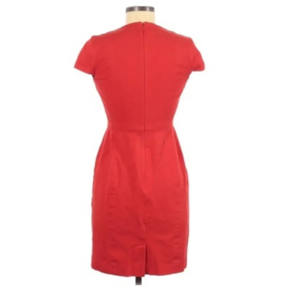 Banana Republic Sloan Sheath Red Cocktail Dress Small 6 Petite - Picture 4 of 5